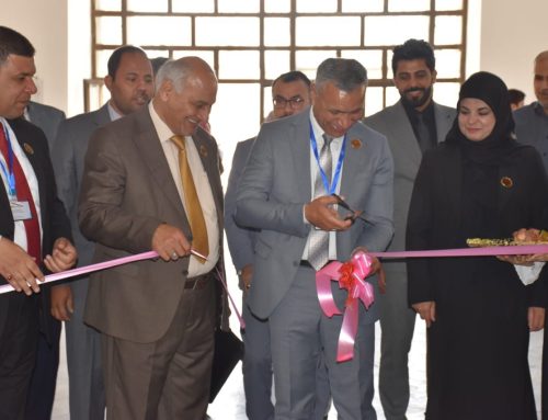 The President of the Southern Technical University opens the exhibition of scientific products at Basra Engineering Technical College.