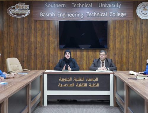 The Dean of Basra Engineering Technical College meets with officials of the divisions and units to discuss the mechanism for implementing the work plan for the new academic year.